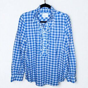 J. Crew Blue and White Gingham Button Down Shirt